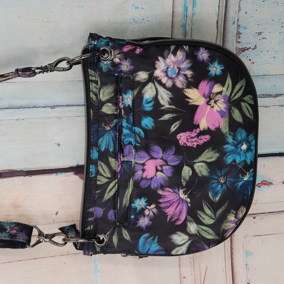 Lug Swivel Convertible Crossbody or Shoulder Bag Bloom Black RFID Expandable - Picture 4 of 6